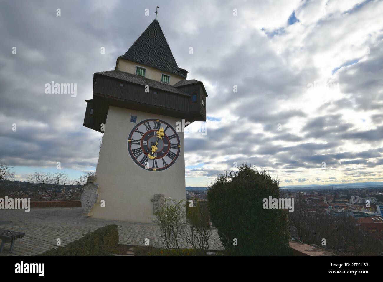Scenic view of Uhrturm am Schloßberg a 13th-century medieval clock ...