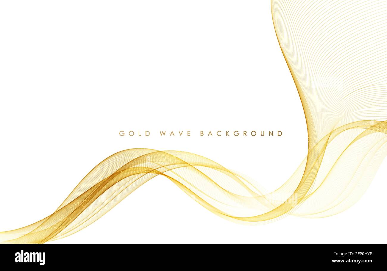 Vector abstract colorful flowing gold wave lines isolated on white ...