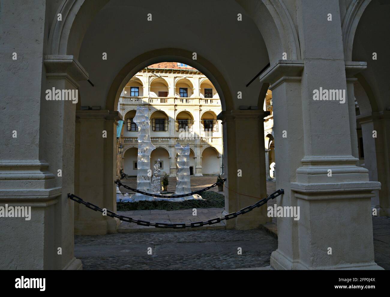 Rounded Arch Renaissance Scenic arched view of the Landhaus a 16th century Renaissance Palace ...