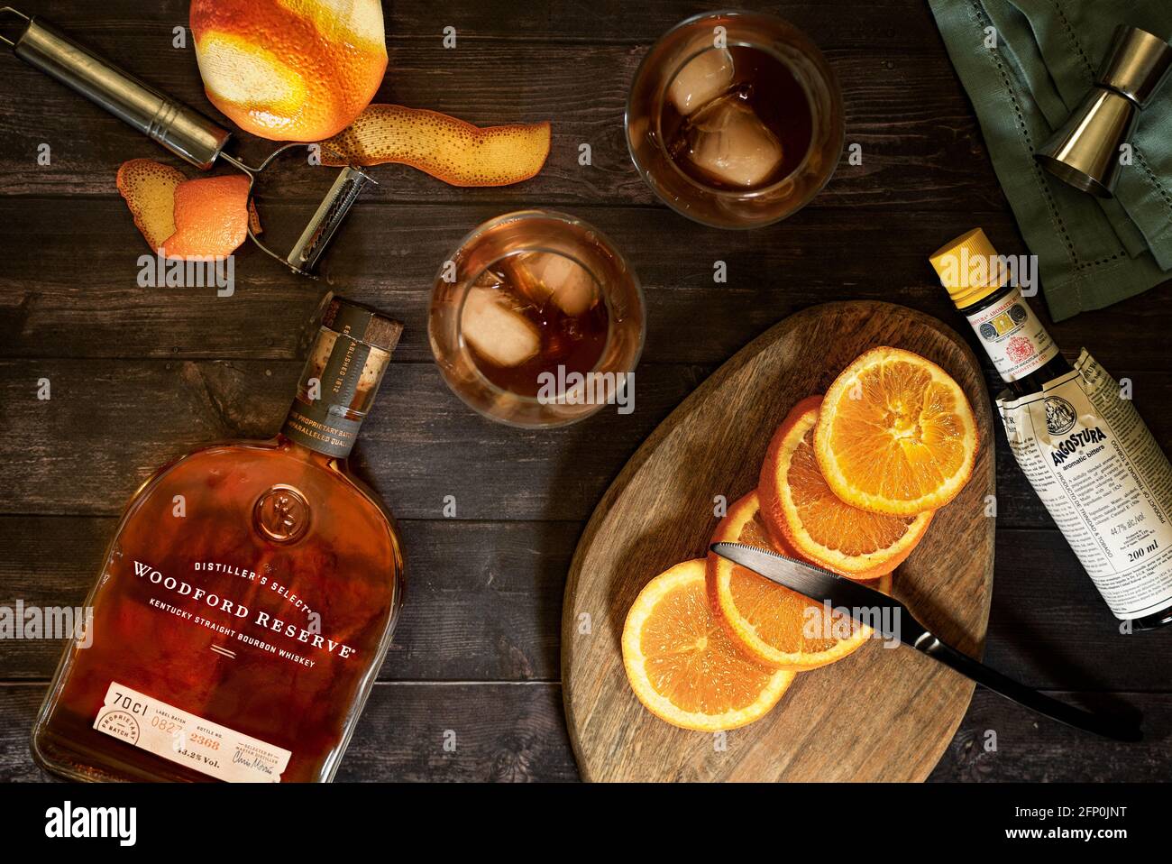 Cocktail Old fashion with whiskey Stock Photo Alamy