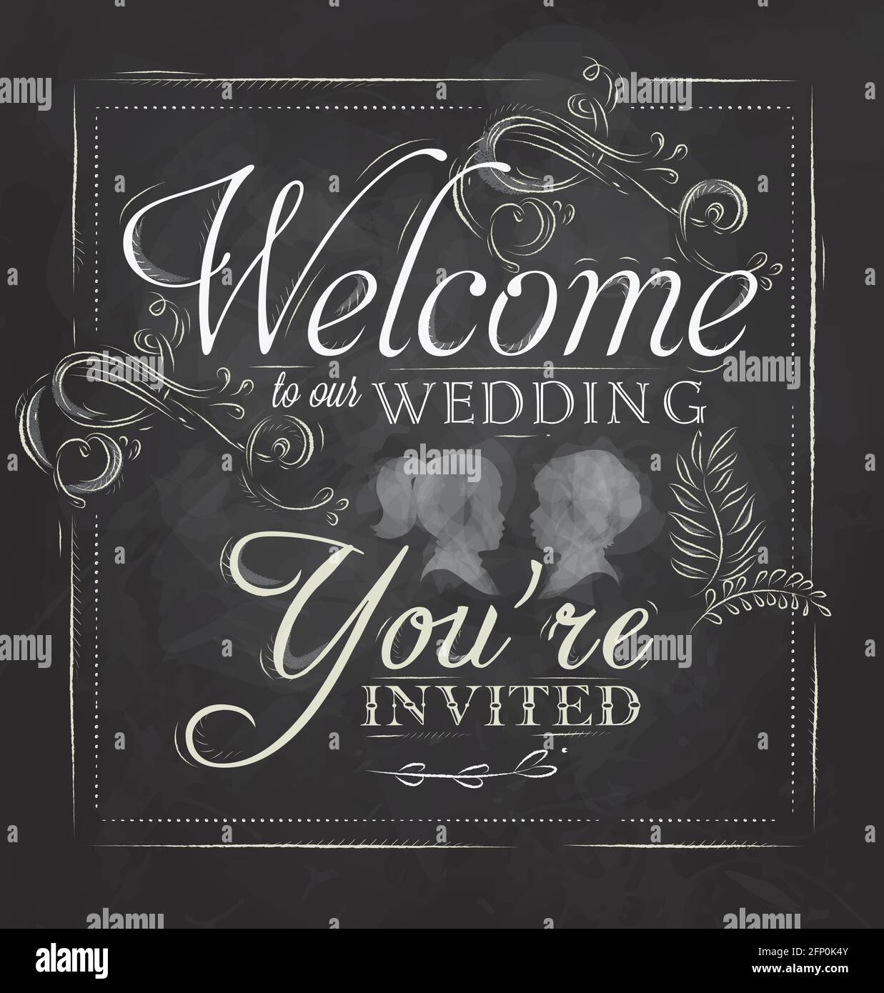 Wedding lettering to our wedding, you're invited stylized