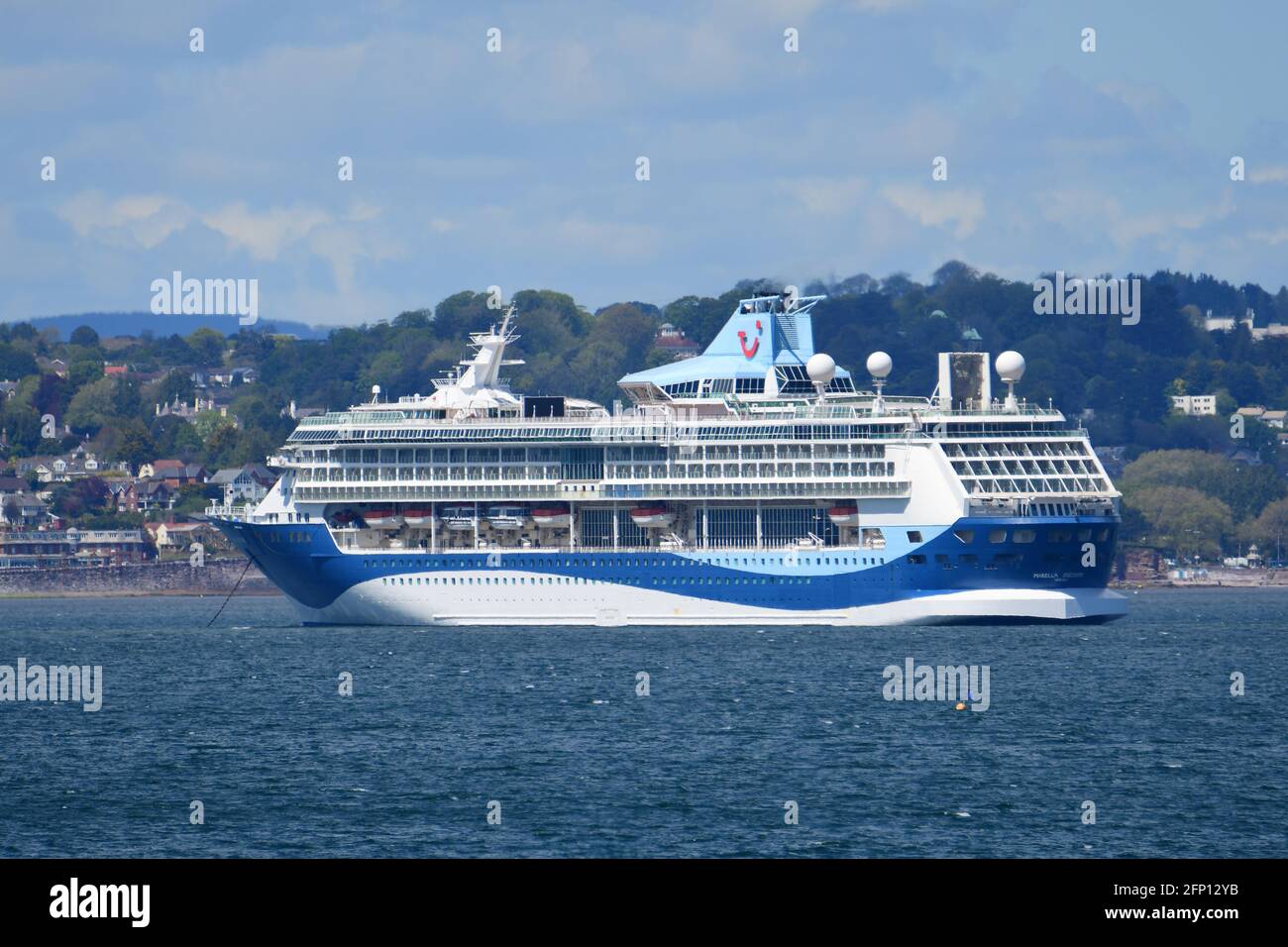 Brixham, Uk. 19th May, 2021. Possible restart dates due soon.UK Weather, on a wet and windy May 20th TUI Cruise ships have left Brixham South Devon due to covid restrictions gradually being lifted. Picture Credit: Robert Timoney/Alamy Live News Stock Photo