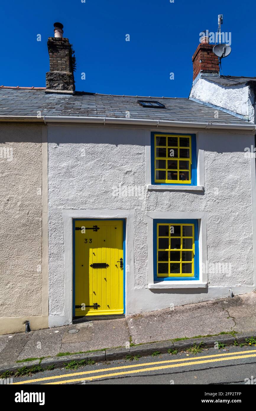 Terraced cottage in Crickhowell, Powys, Wales, UK Stock Photo