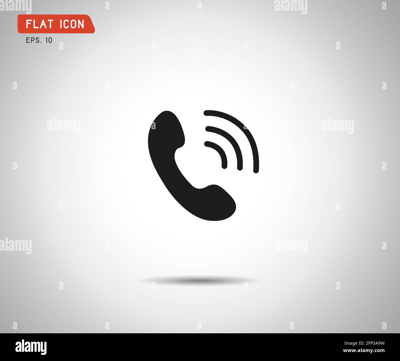 Phone Call vector icon. Style is flat symbol, gray color, rounded ...