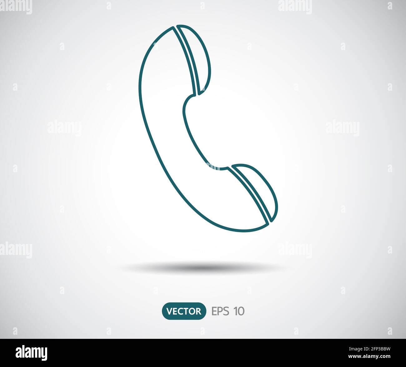 Phone Call vector icon. Style is flat symbol, gray color, rounded ...