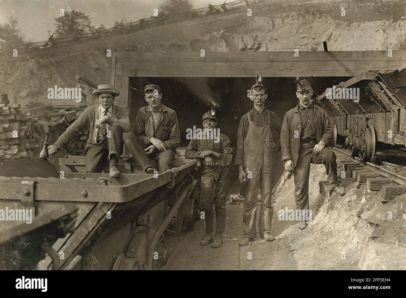 Child Labour A group of miners, including the Brake Boy in the middle