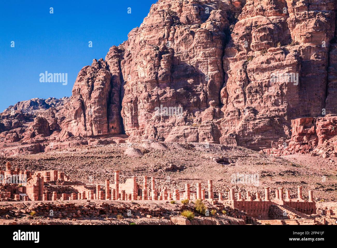 The Temenos or Sacred Precinct in Petra, Jordan. Stock Photo