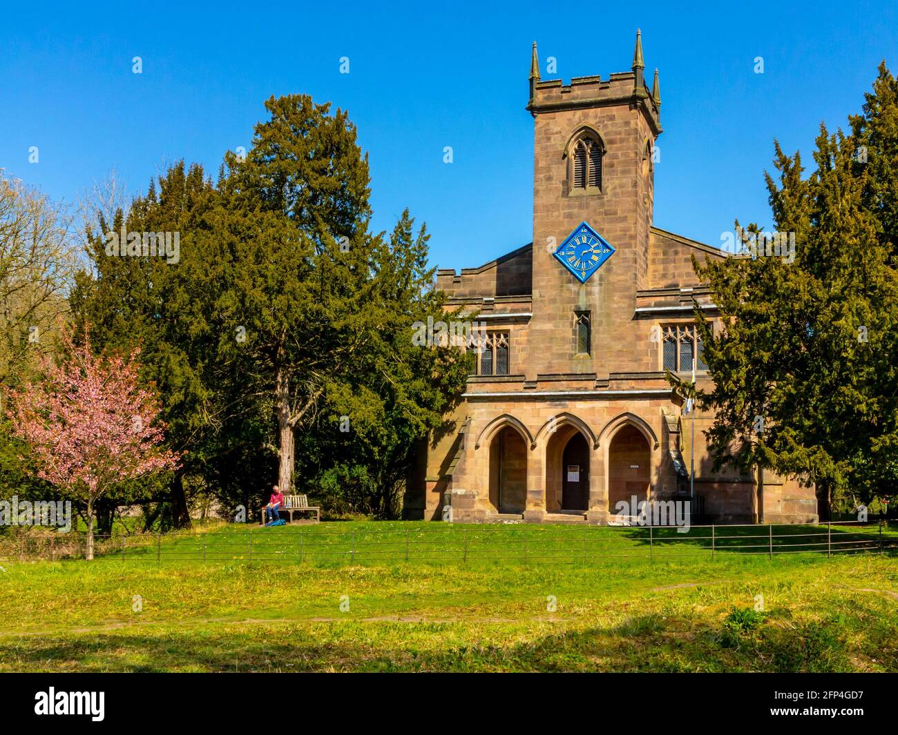 St Mary's Church in Cromford Derbyshire England a grade 1 listed building where Sir Richard Arkwright who built nearby Cromford Mill is buried. Stock Photo
