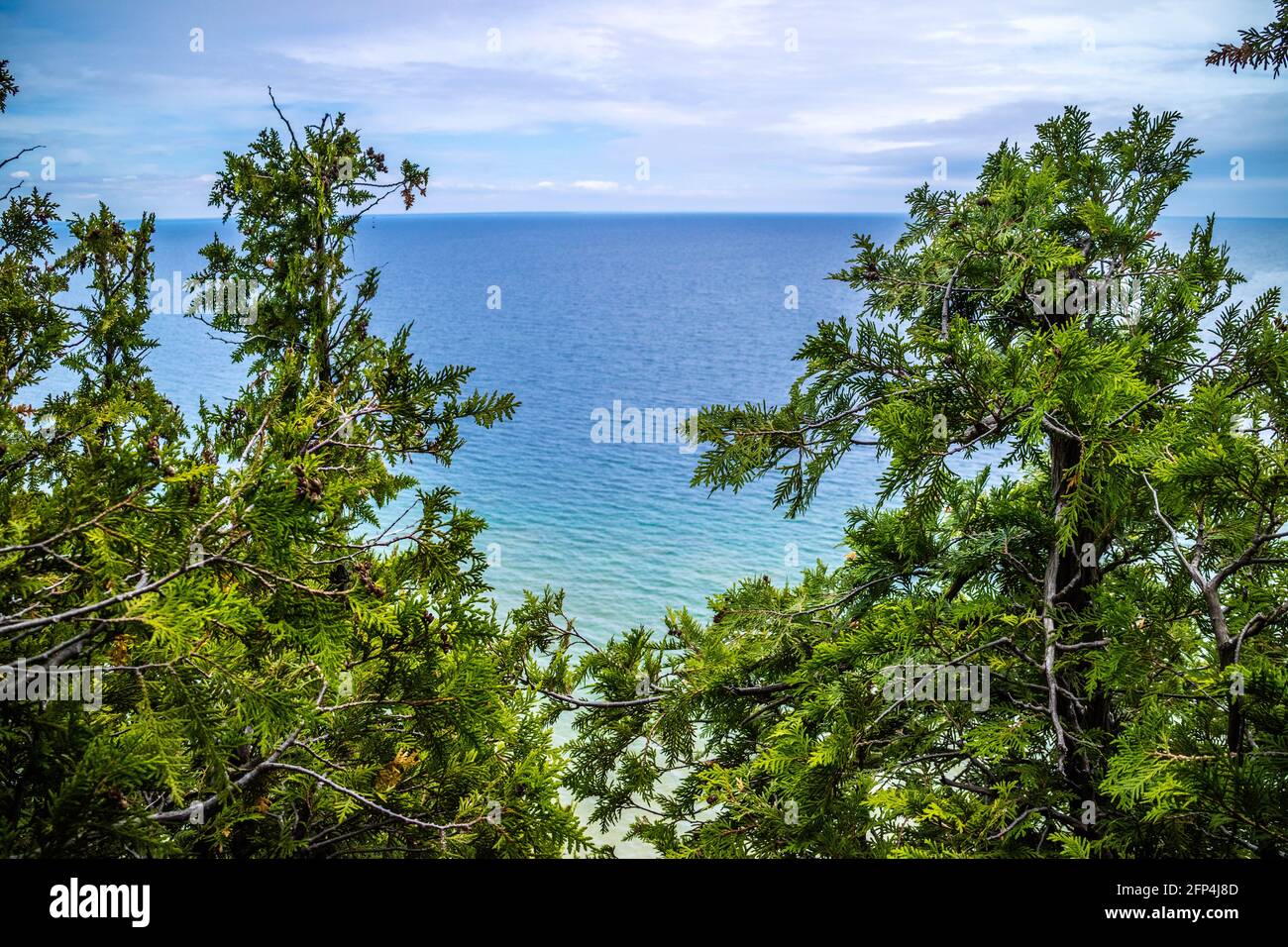 The peaceful view of the bay in Mackinac Island St. Ignace, Michigan Stock Photo