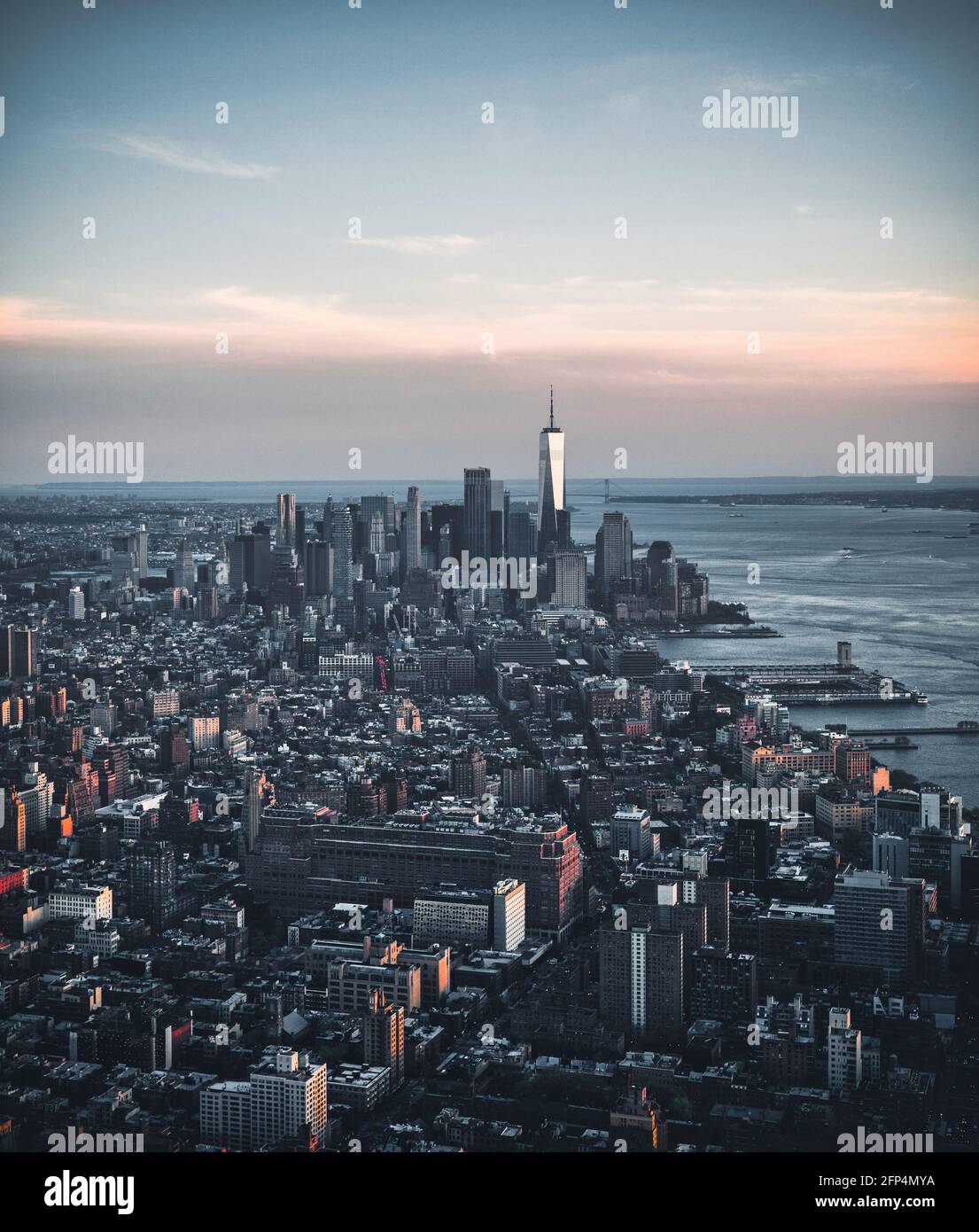 skyline arial New York City Manhattan Stock Photo