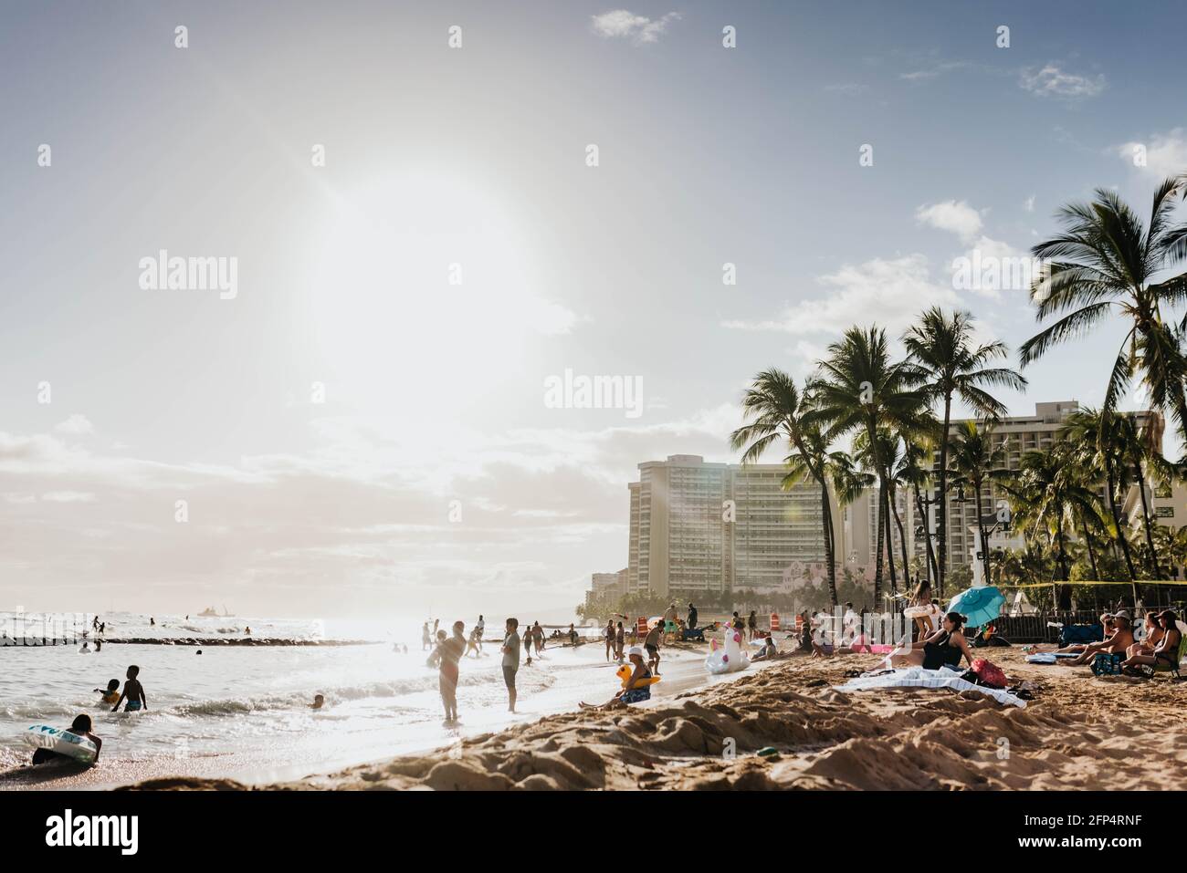 Waikiki beach people on sand hi-res stock photography and images - Alamy