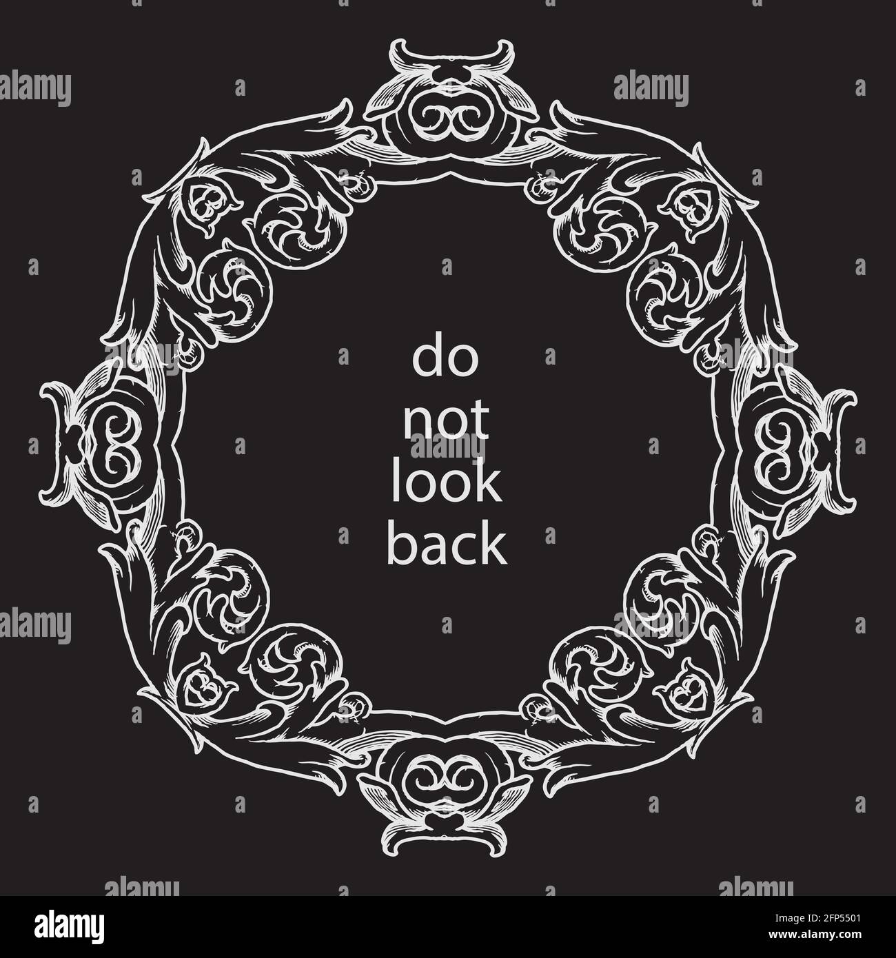 Vector poster with motivation quote in hand drawn calligraphic ornament frame Stock Vector