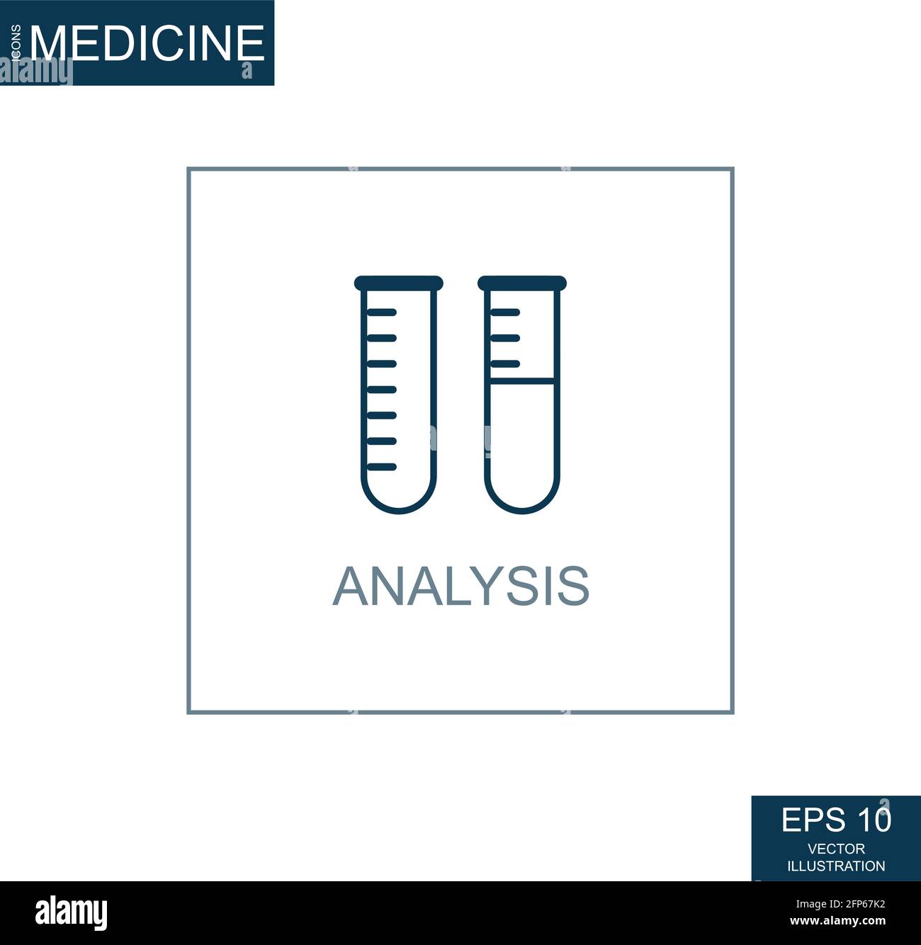 Abstract web icon, science medicine analyzes - Vector illustration Stock Vector