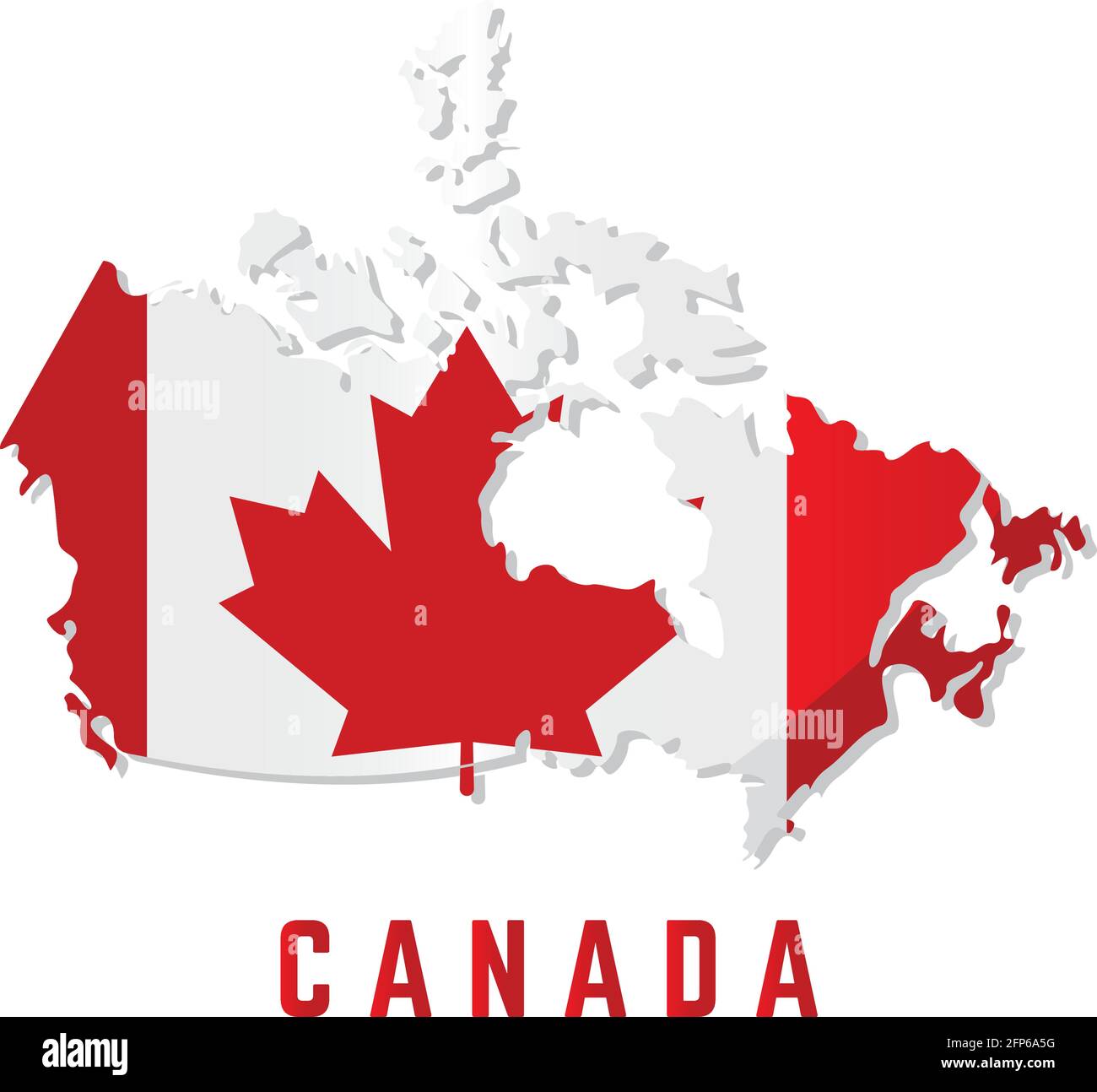 Isolated map with flag of Canada Vector illustration Stock Vector