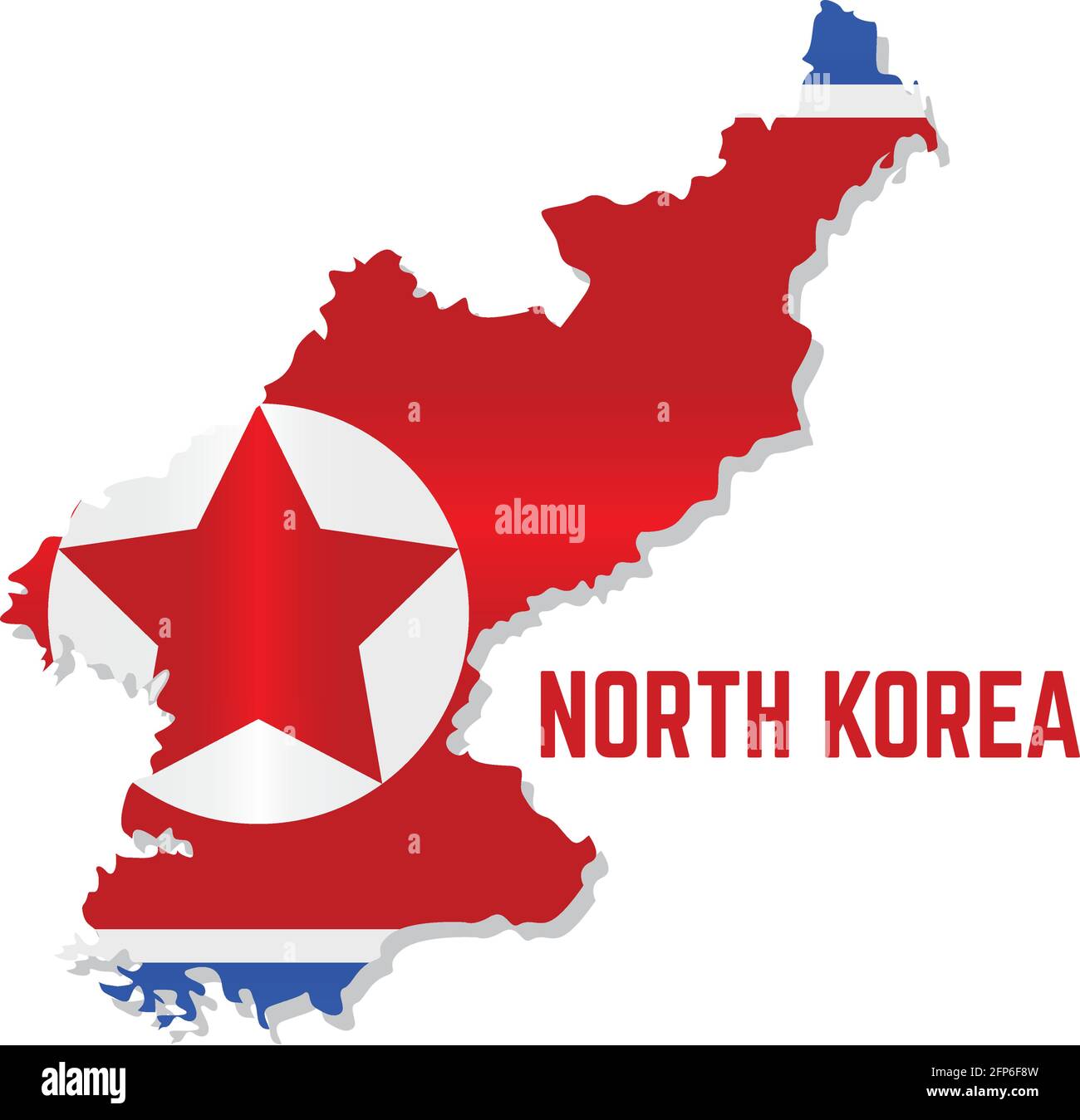 Isolated map with flag of North Korea Vector illustration Stock Vector ...