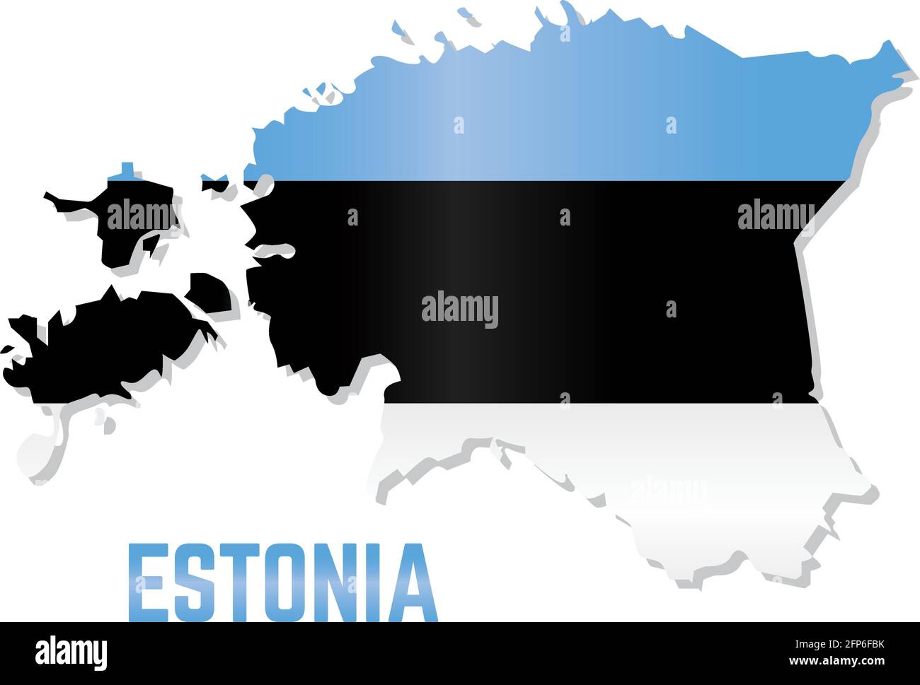 Isolated map with flag of Estonia Vector illustration Stock Vector ...