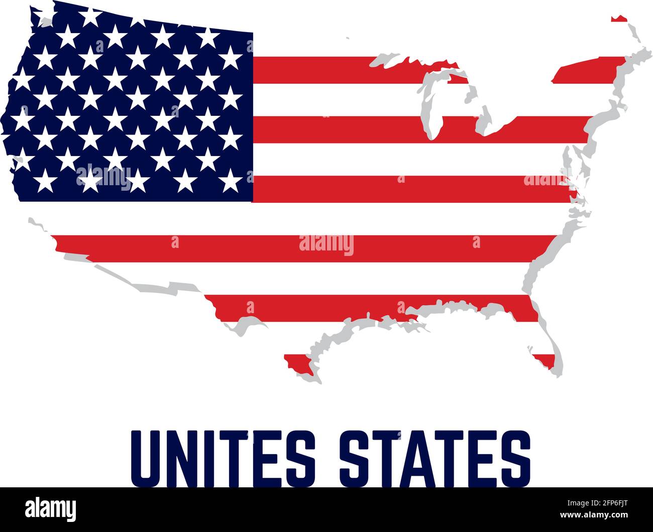 Isolated map with flag of United States Vector illustration Stock ...