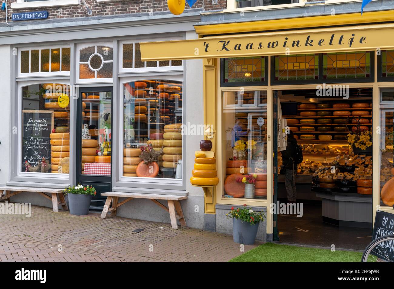 Gouda, Netherlands 15 May, 2021 typical traditional Gouda cheese