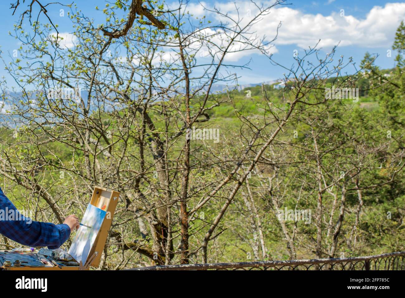 Oil painting portrait easel hi-res stock photography and images - Alamy