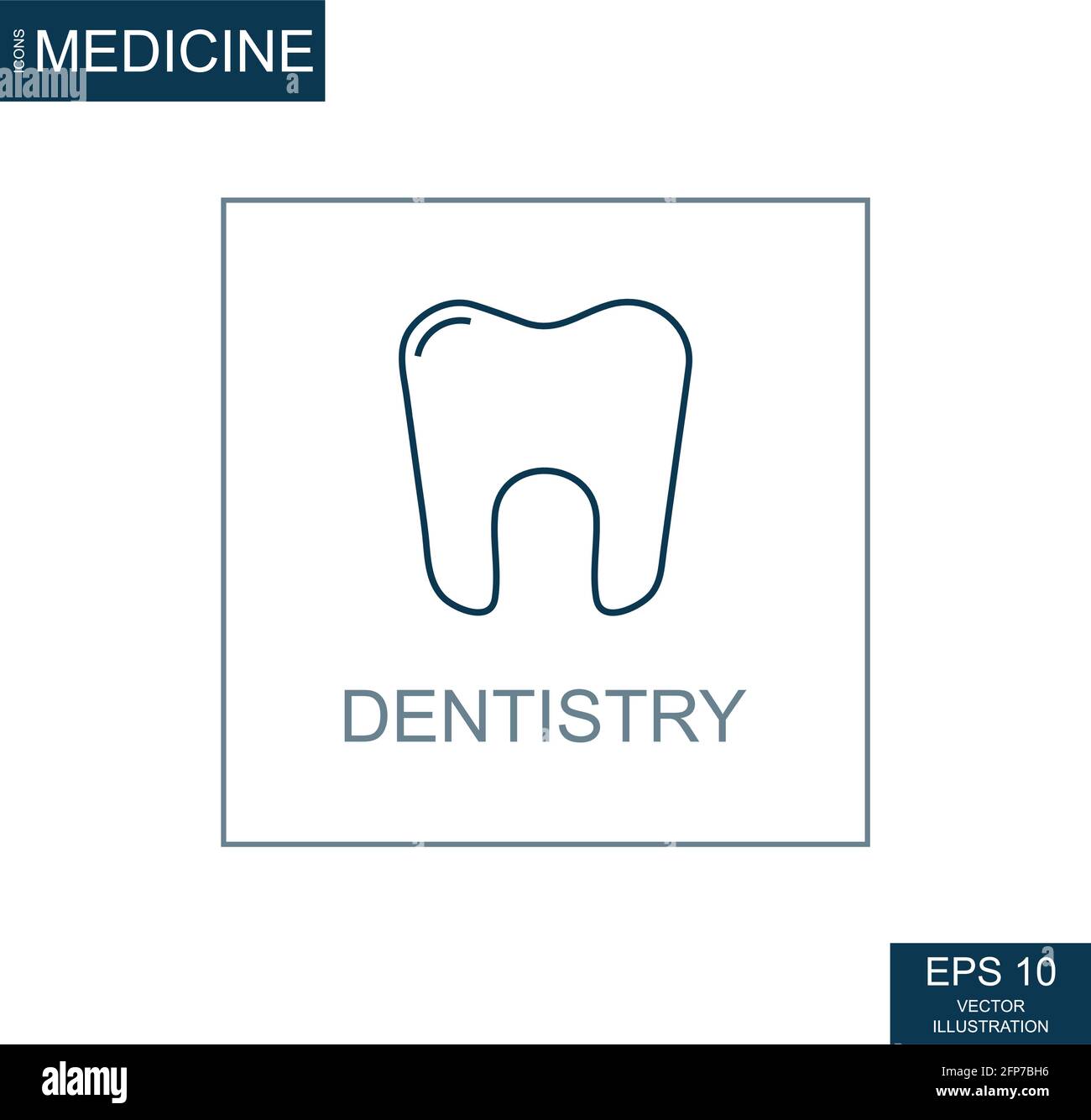 Abstract web icon, science medicine dentistry - Vector illustration Stock Vector