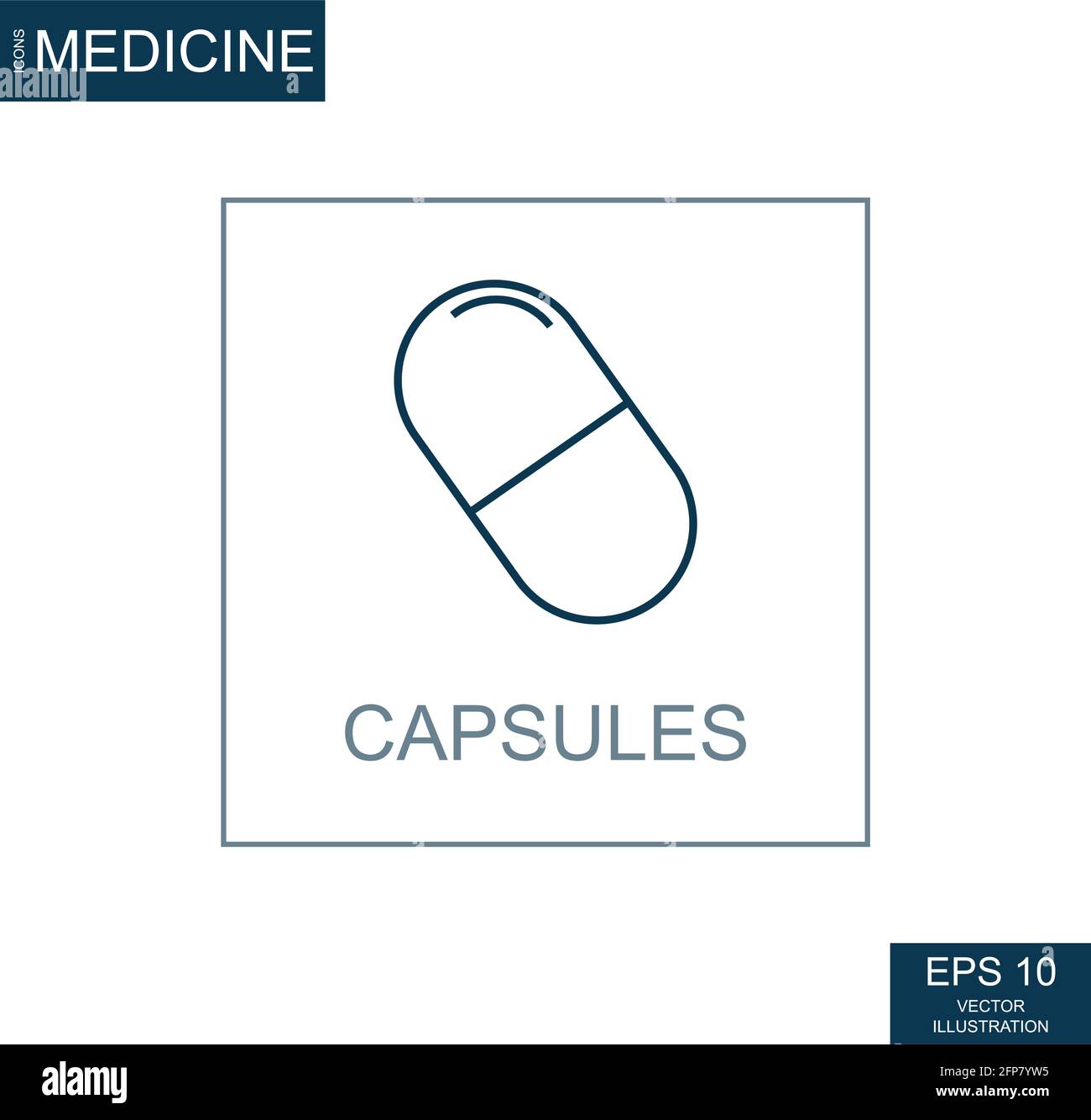 Abstract web icon, science medicine capsules - Vector illustration ...