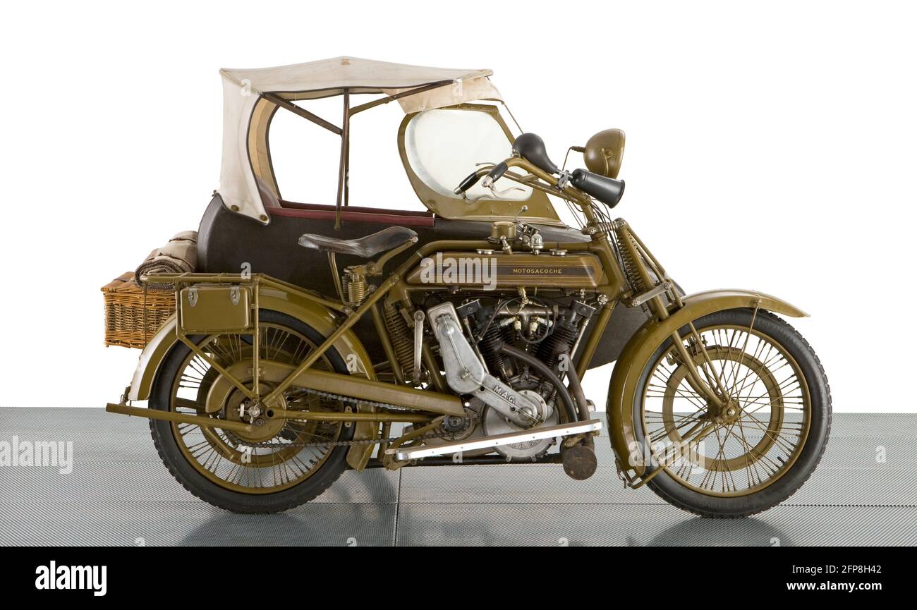 1915 Motosacoche 996cc Motorcycle combination (sidecar) Stock Photo