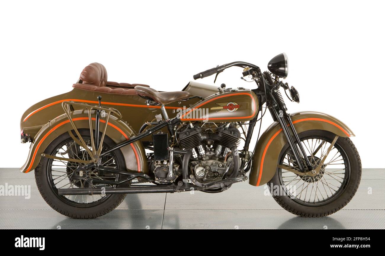 1939 Rikuo 1200cc motorcycle and sidecar Stock Photo