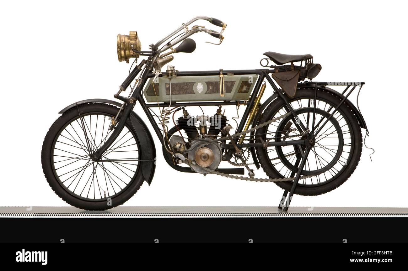 1914 Alcyon V-twin motorcycle Stock Photo