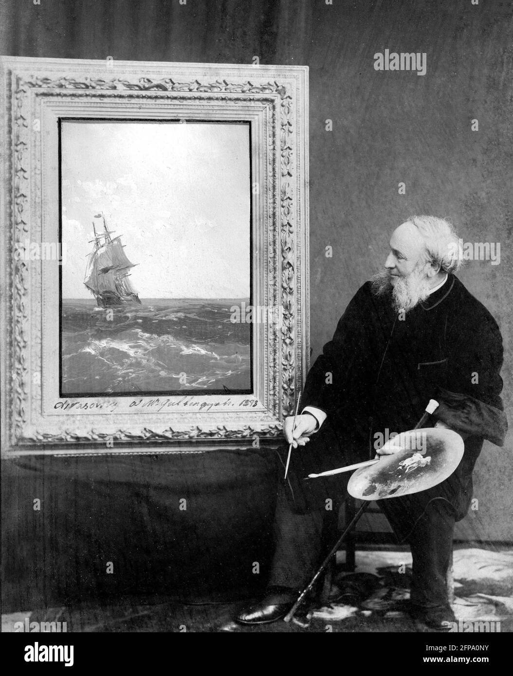 Ivan Aivazovsky. Portrait of the Russian Romantic painter, Ivan Konstantinovich Aivazovsky (1817-1900), 1893 Stock Photo