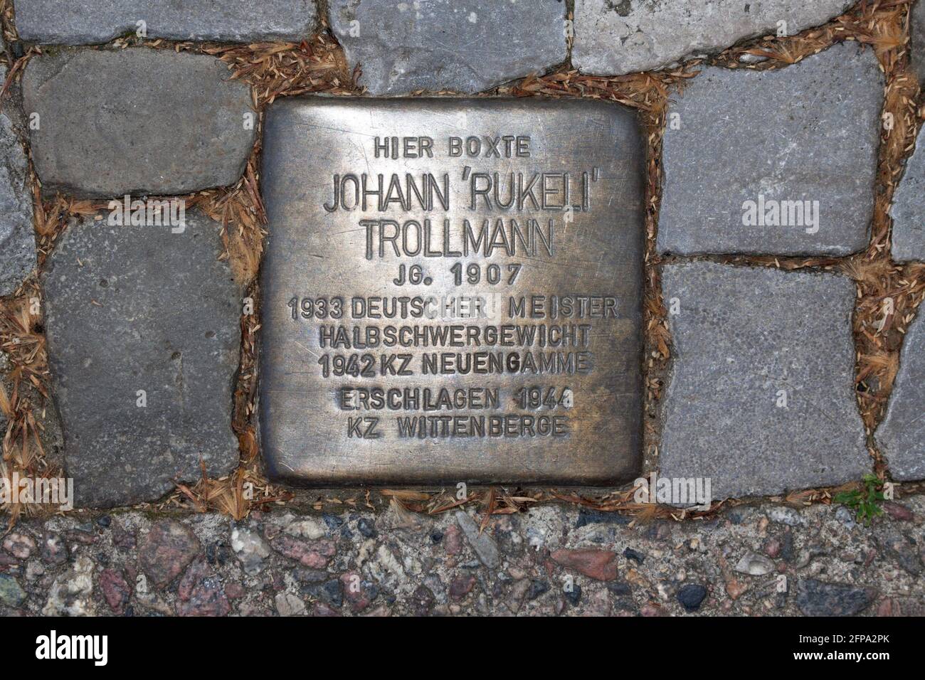 Johann Wilhelm 'Rukeli' Trollmann (born December 27, 1907 in Wilsche near Gifhorn, † 1944 in the camp Wittenberge of the Neuengamme concentration camp Stock Photo