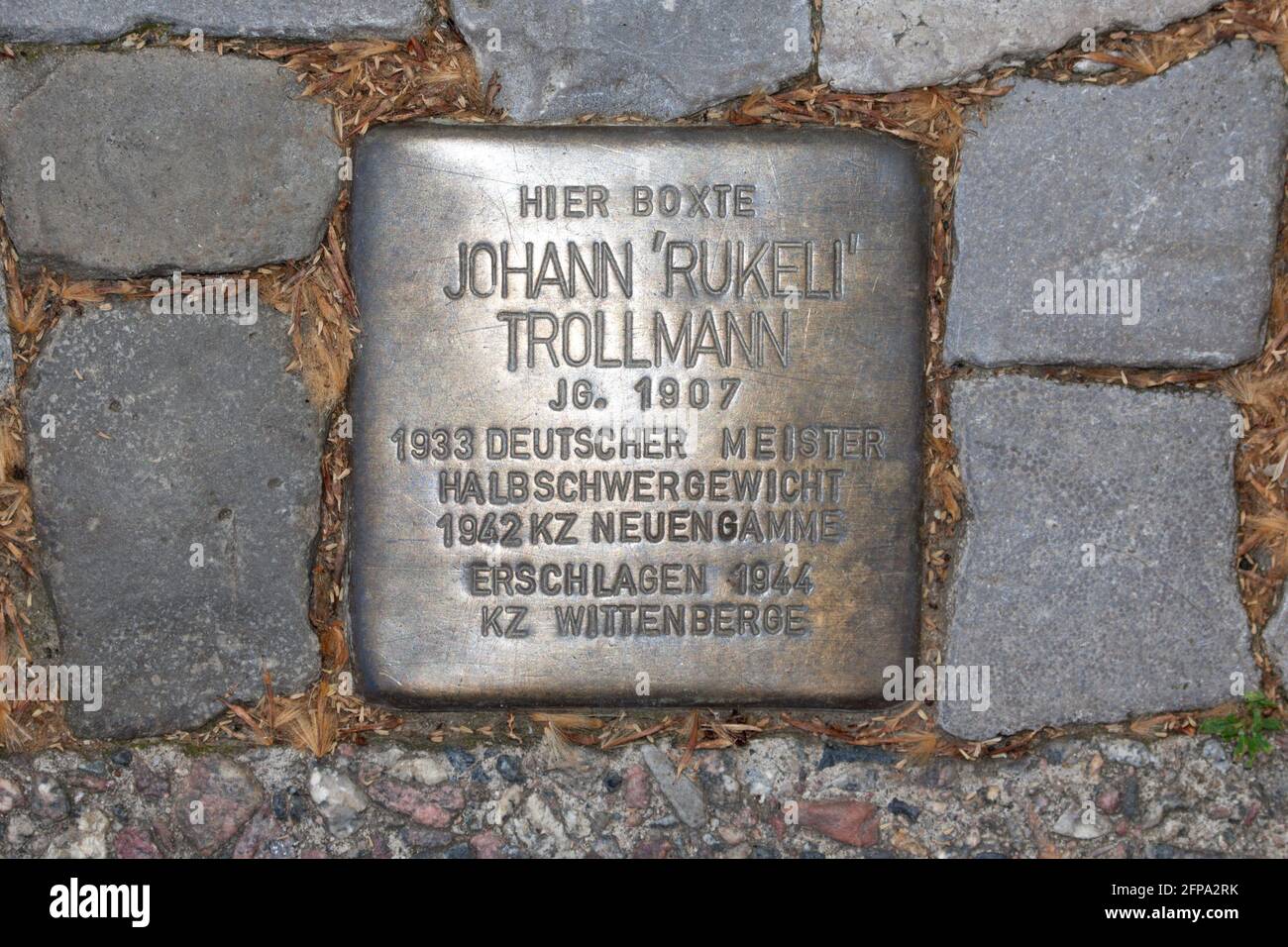 Johann Wilhelm 'Rukeli' Trollmann (born December 27, 1907 in Wilsche near Gifhorn, † 1944 in the camp Wittenberge of the Neuengamme concentration camp Stock Photo