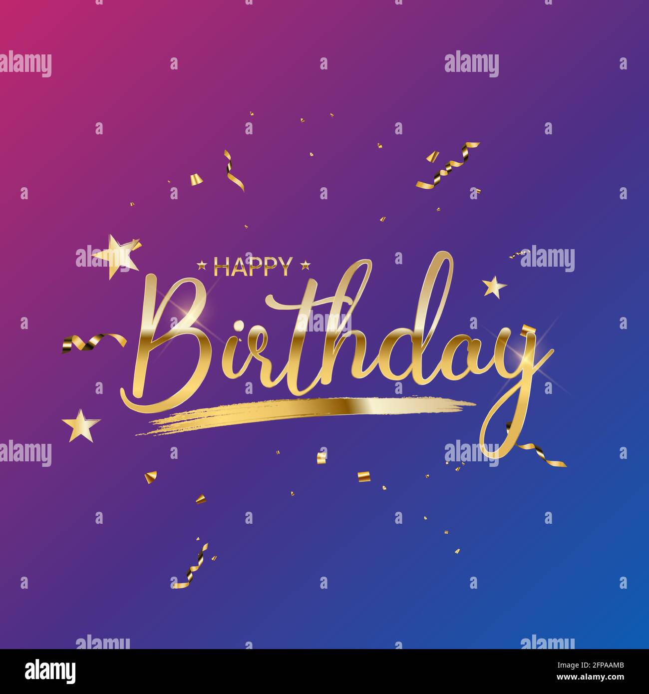 Happy Birthday congratulations banner design with Confetti and Glossy ...