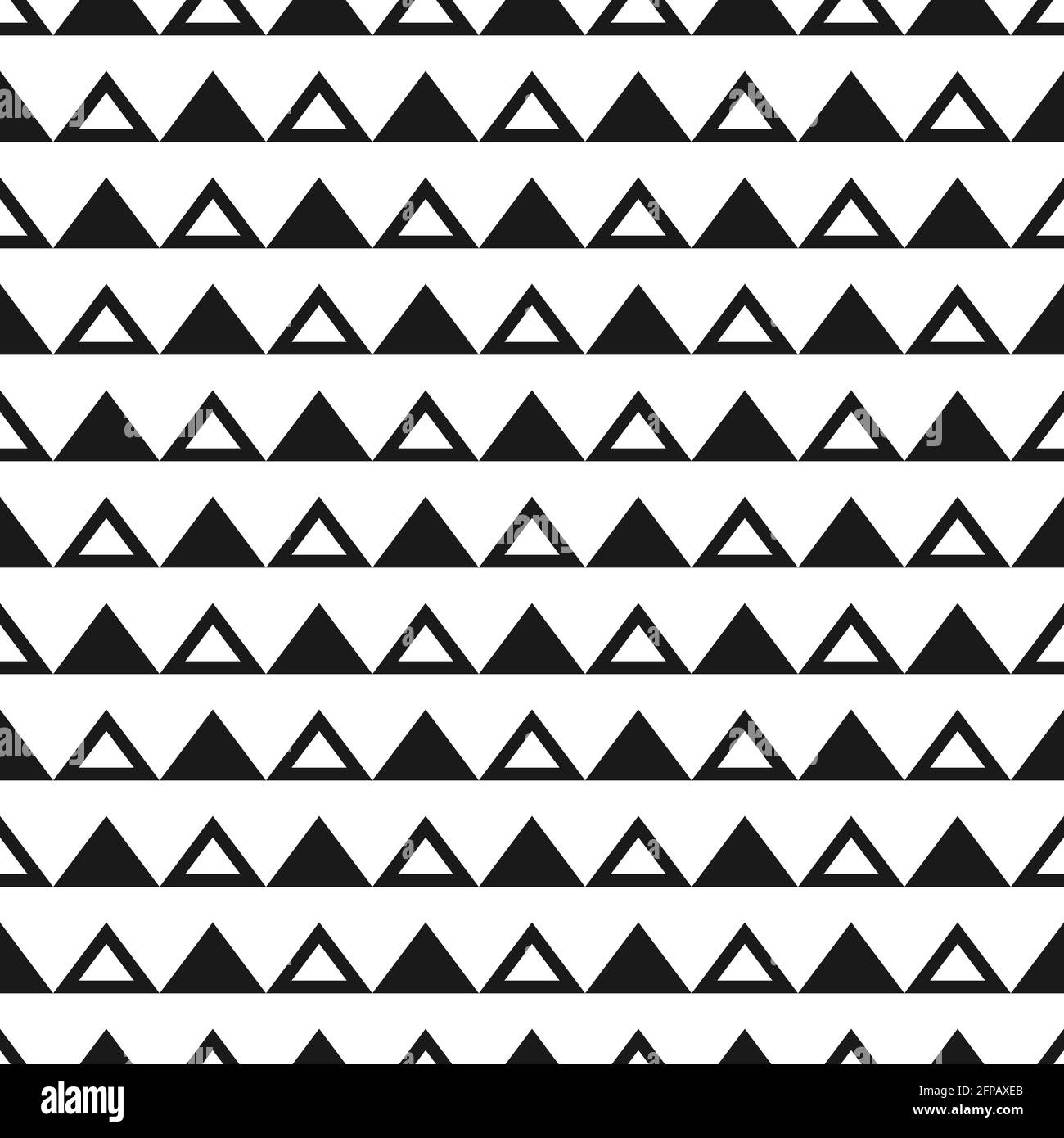 Abstract ornament with black triangles on white background. Geometric