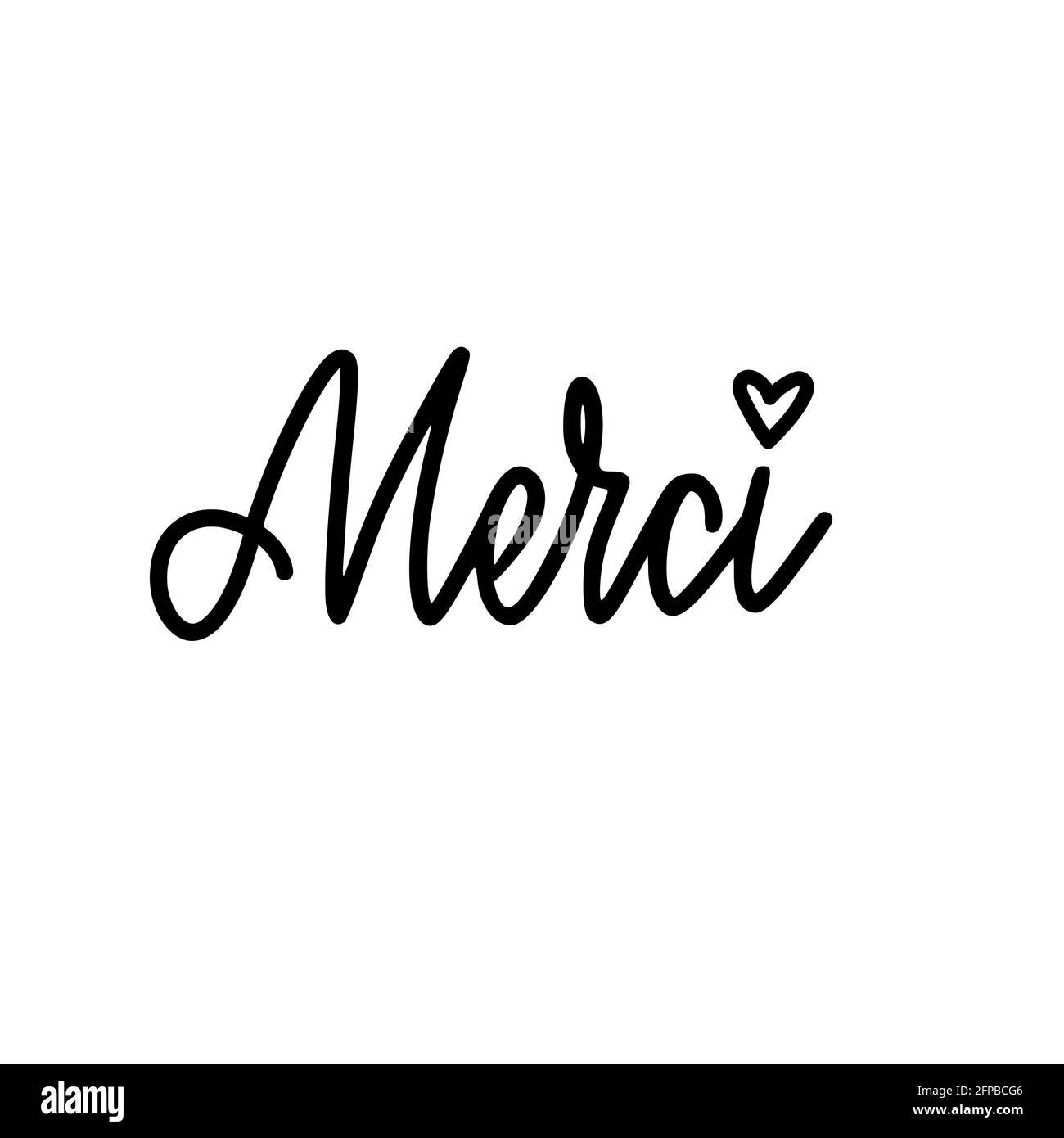 Vector Calligraphy Design Thank You In French Merci Lettering For Prints Posterd Banners Cards Stock Vector Image Art Alamy