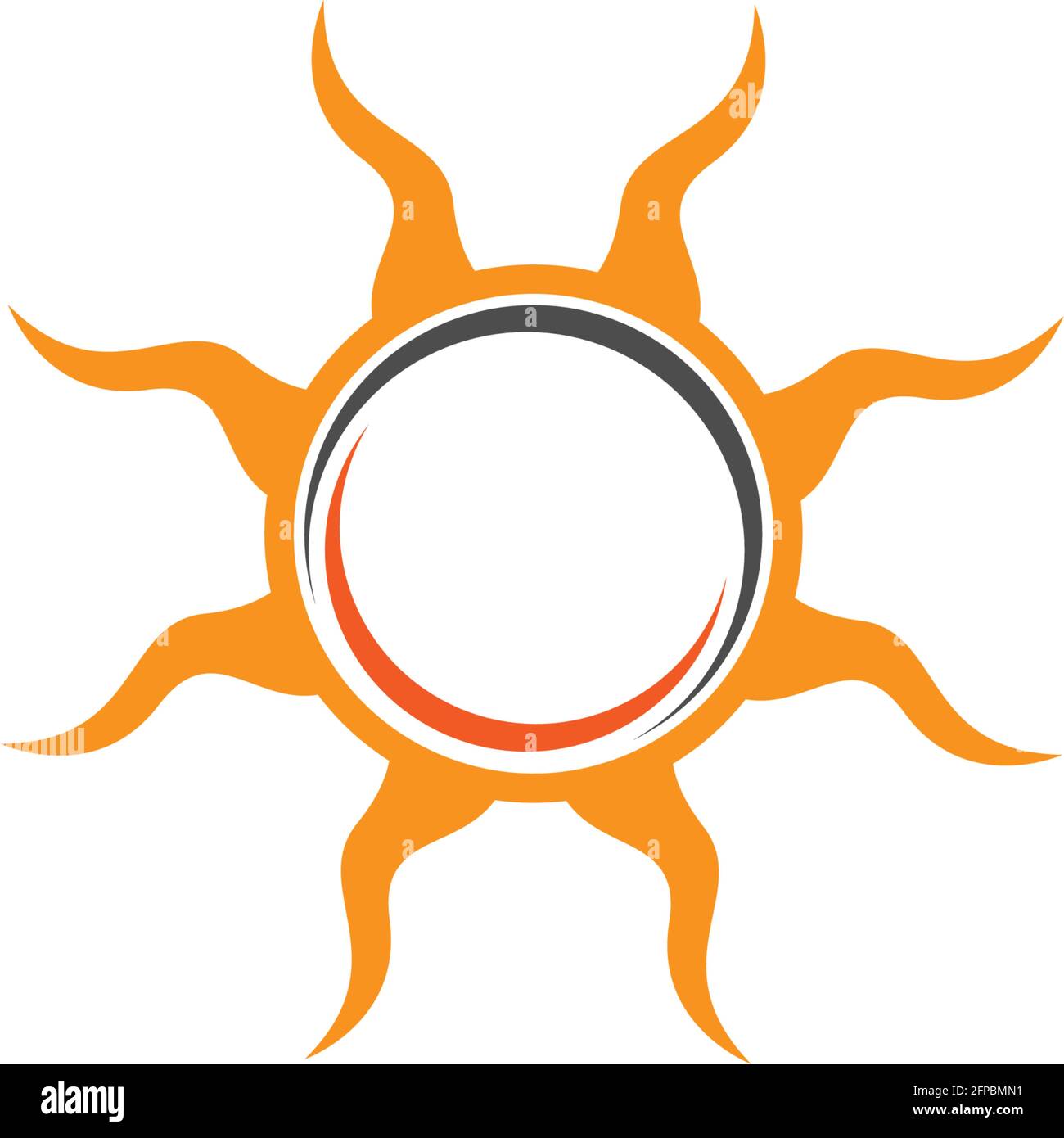 Sun logo icon flat design vector template illustration Stock Vector