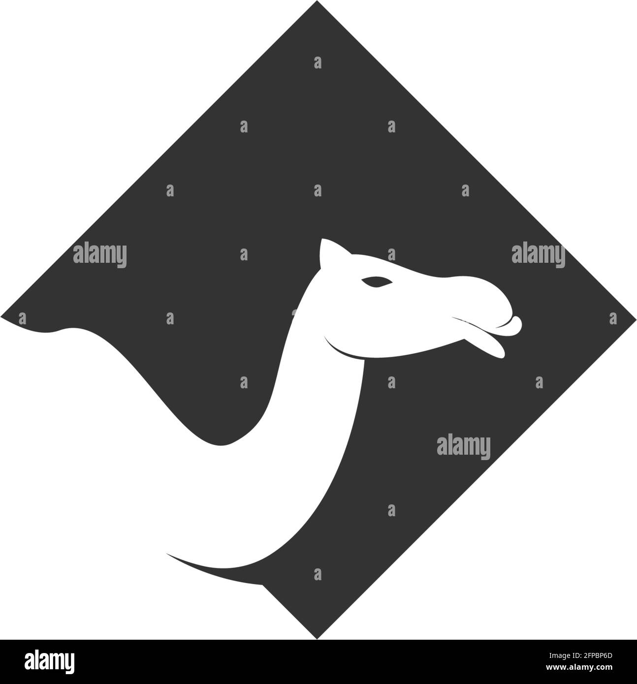 Camel logo icon flat design vector template illustration Stock Vector