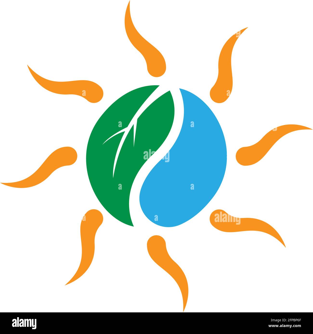 Sun logo icon flat design vector template illustration Stock Vector