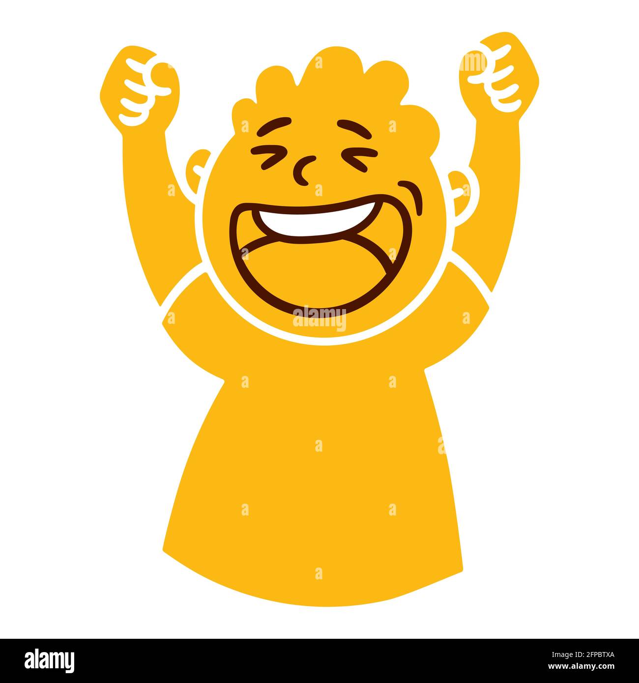 Man with happy emotion. Happy smiling emoji avatar. Portrait of a jubilant person. Cartoon style. Flat design vector illustration. Stock Vector