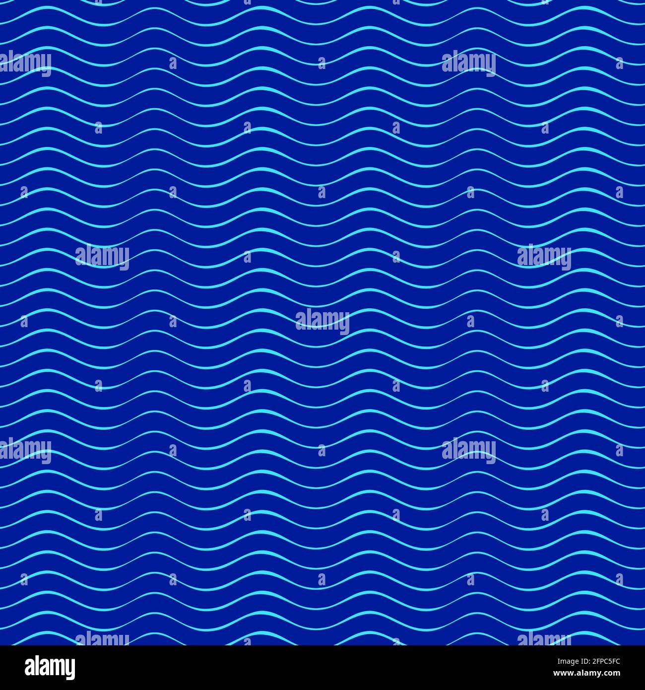 Blue wavy seamless vector pattern background Stock Vector