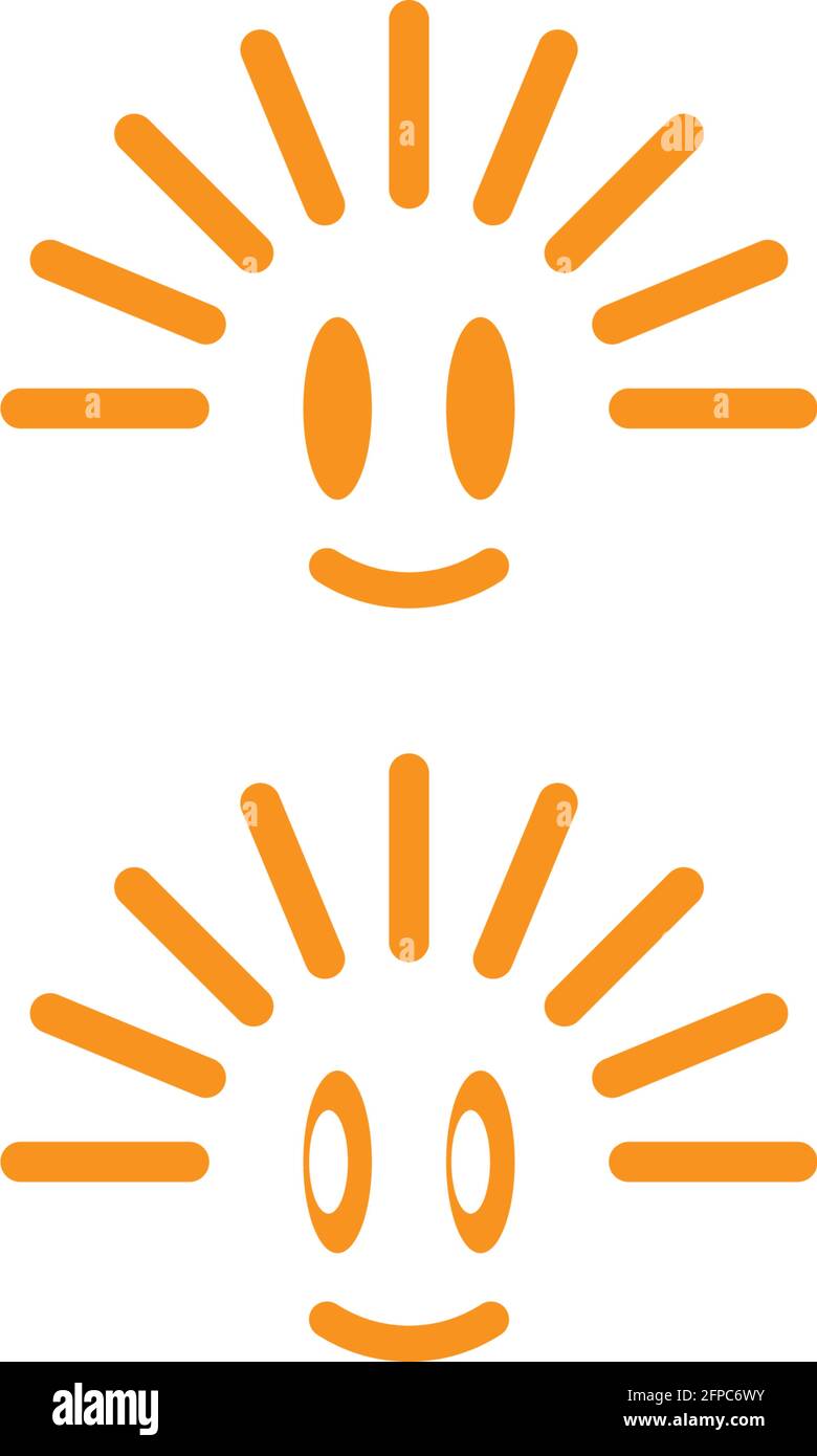 Sun logo icon flat design vector template illustration Stock Vector