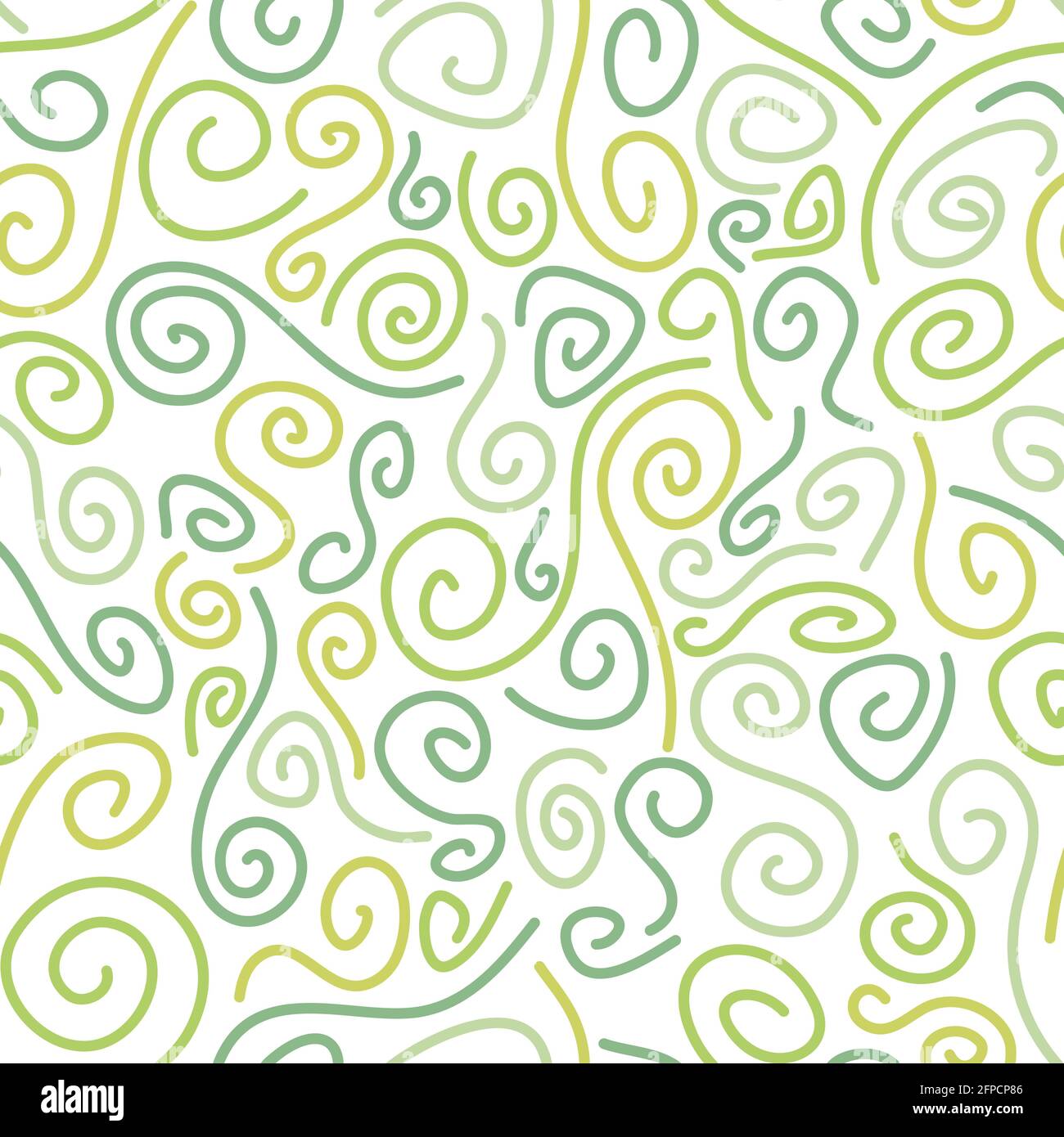 Vector abstract hand drawn seamless patterns. Green doodle background ...