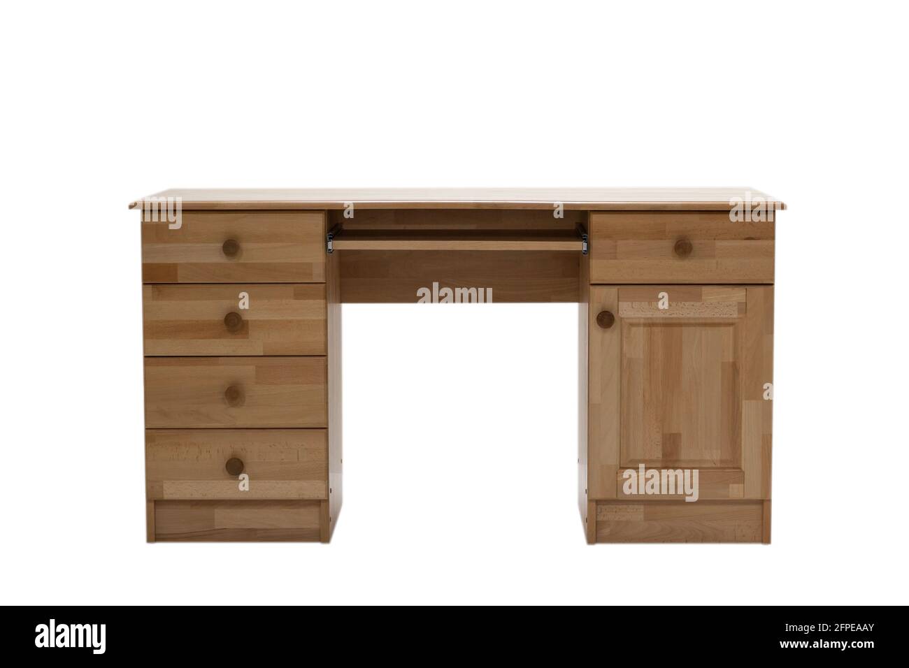 Classical writing desk with drawers and computer keyboard stand