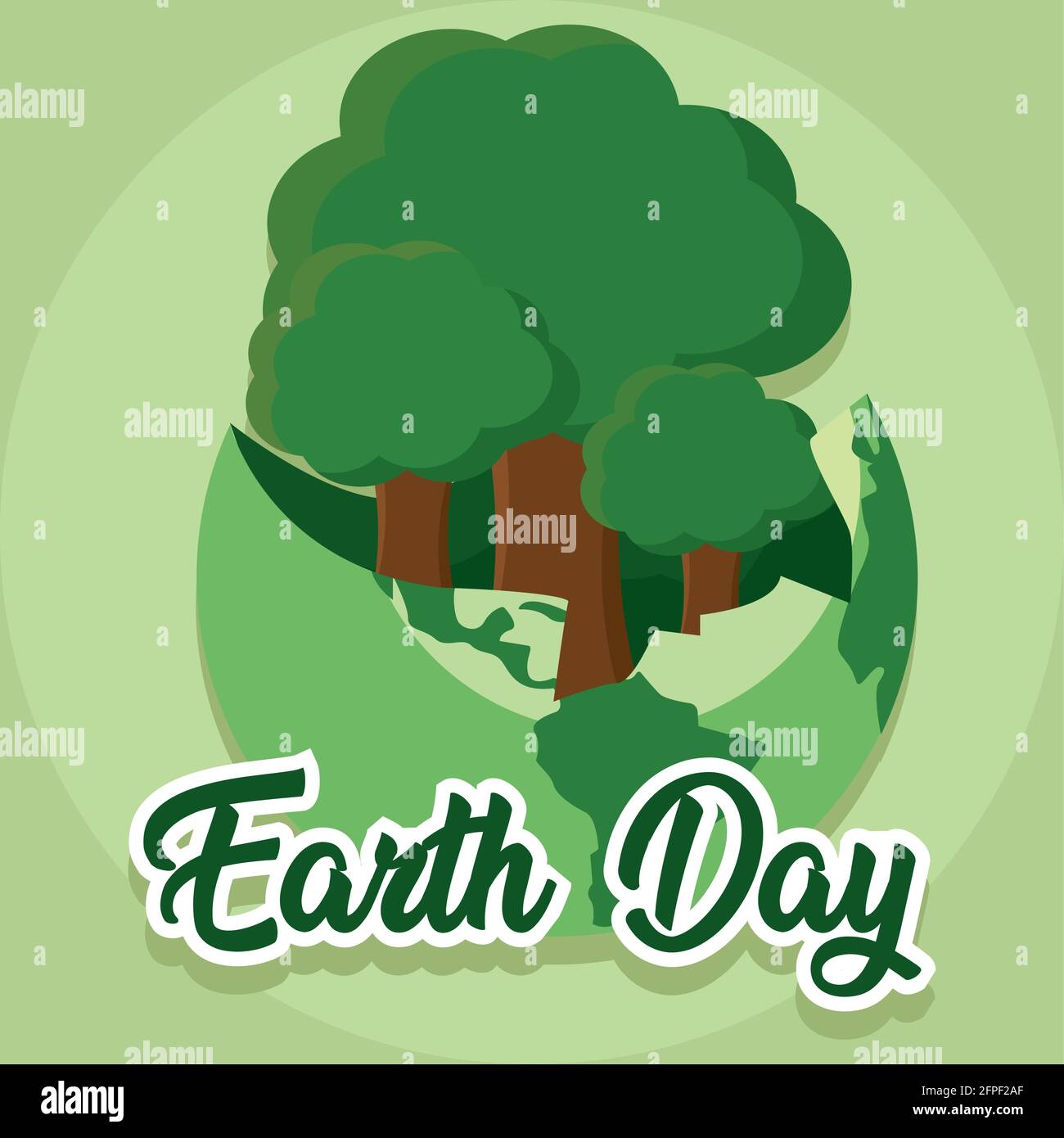 Trees in a planert earth Earth day Vector illustration Stock Vector