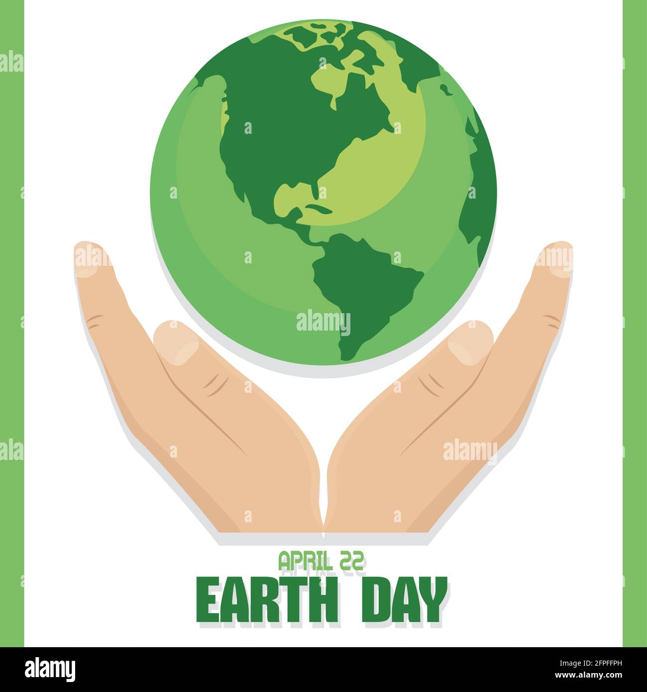 Planet Earth in a hands Earth day Vector illustration Stock Vector