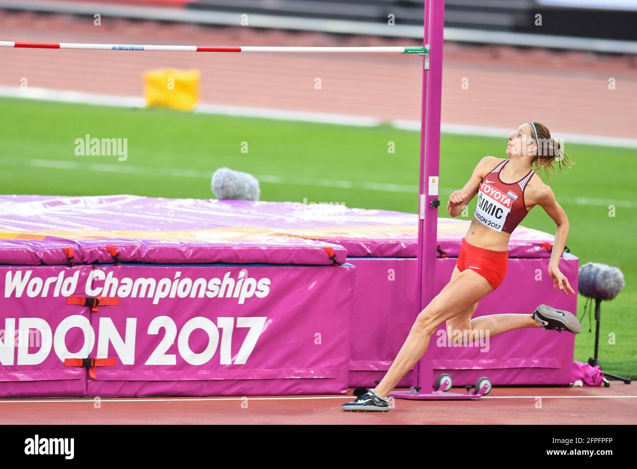 Ana Simic (Croatia). High Jump Women, Qualification. IAAF Athletics World Championships London 2017 Stock Photo