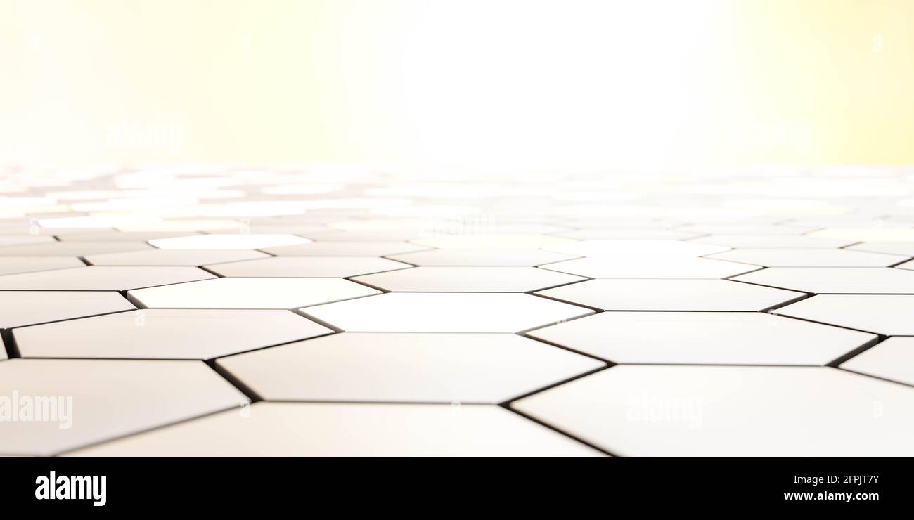 white hexagon tiles pattern abstract wallpaper 3d render illustration ...