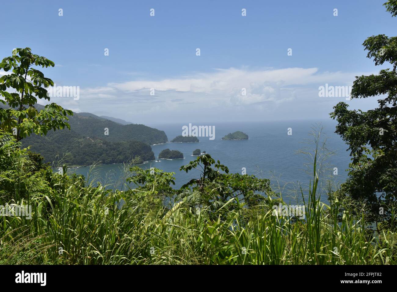 View of Maracas Bay from the Maracas Lookout which is located on the