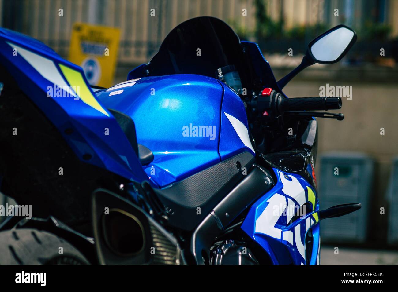 Reims France May 20, 2021 GSX R 1000 Suzuki motorcycle parked in the  streets of Reims Stock Photo - Alamy