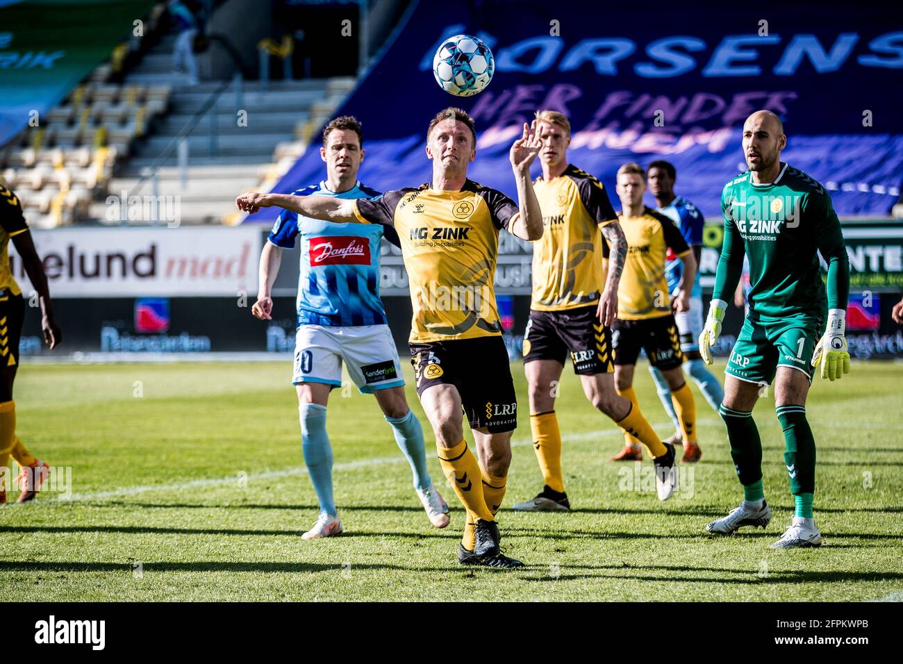 Denmark. 20th 2021. Soren Reese (5) of AC seen during the 3F Superliga match between AC Horsens and Soenderjyske at Casa Arena in Horsens. (Photo Credit: Gonzales Photo/Alamy Live