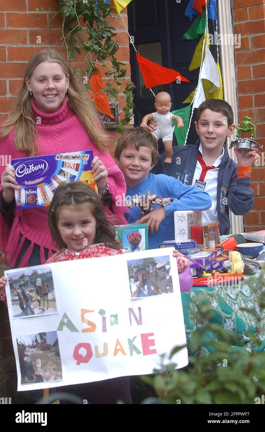 YOUNGSTERS FROM WEYMOUTH WHO SET UP A TABLE TOP SALE OUTSIDE THEIR